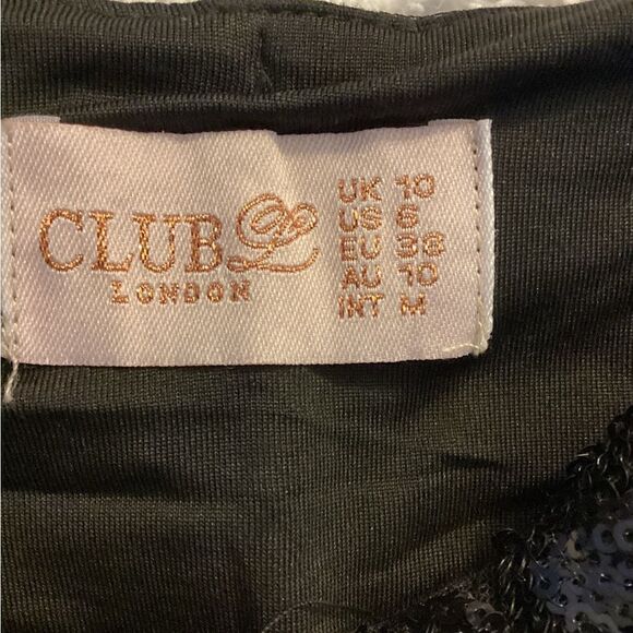 Club L London Sz 6 Black pants sheer, sequins, party, night - Picture 10 of 12